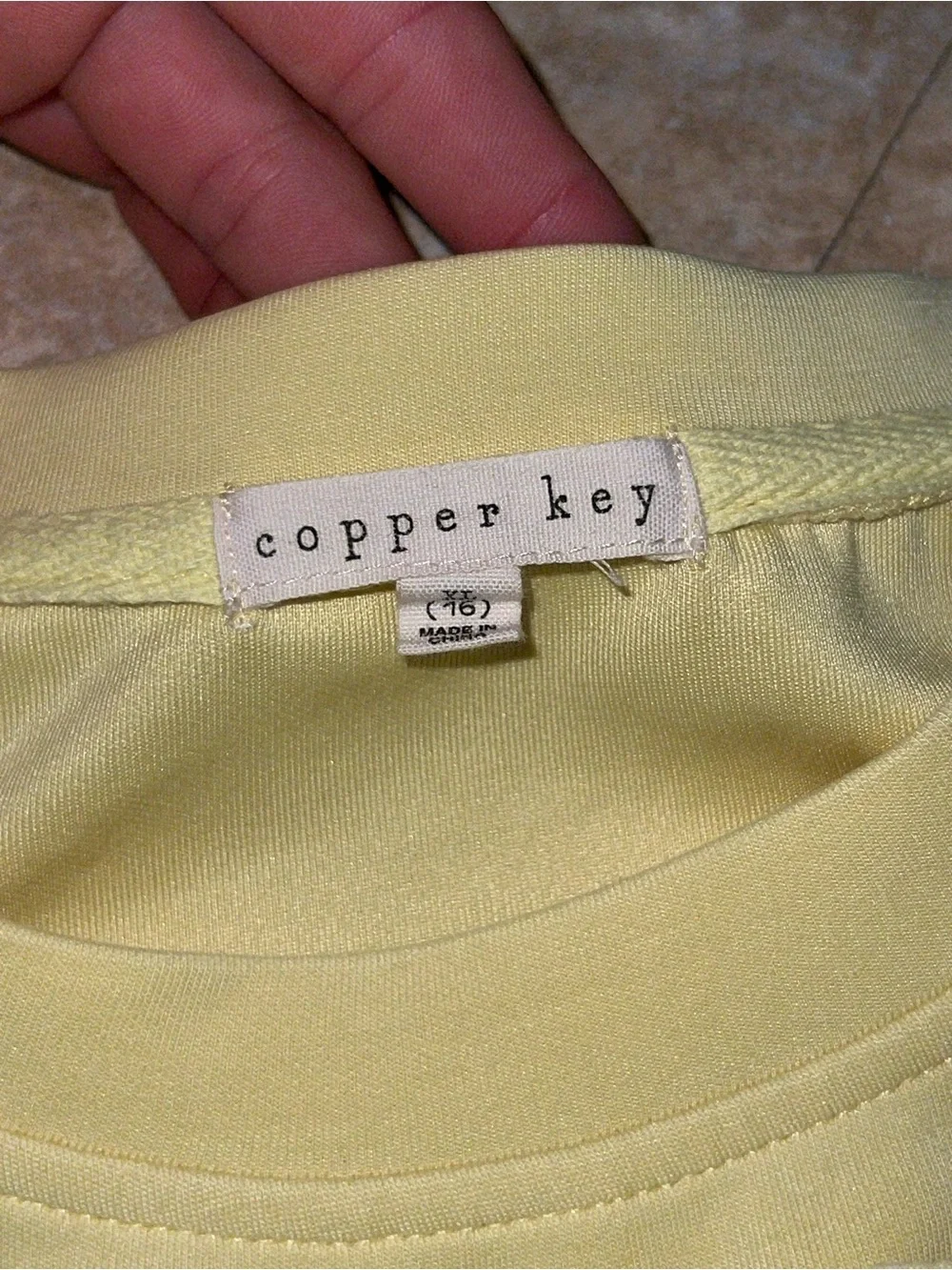 Copper Key Juniors XL Pale Yellow Crewneck Sweatshirt & Joggers Set